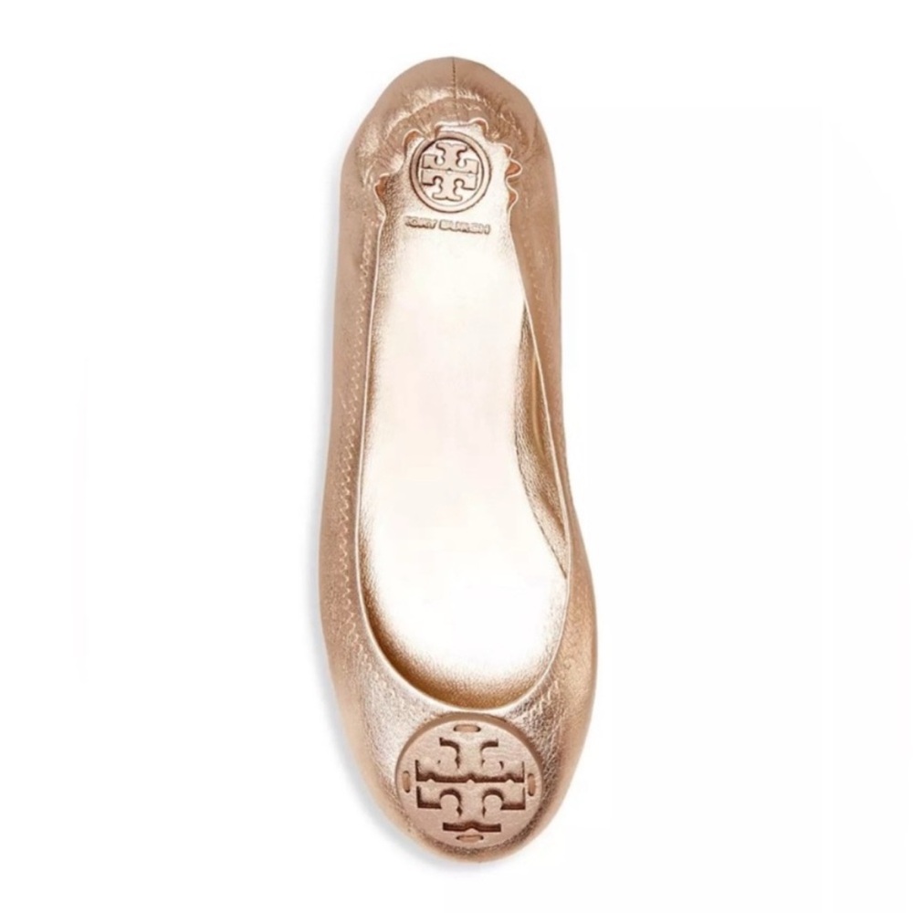 Offers Welcome!! NWT Tory Burch Minnie Travel Ballet Flats - Rose Gold